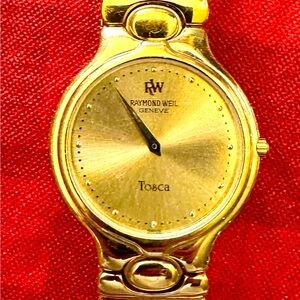 RAYMOND WEIL GENEVE TOSCA QUARTZ WOMENS WATCH 18K GOLD PLATED